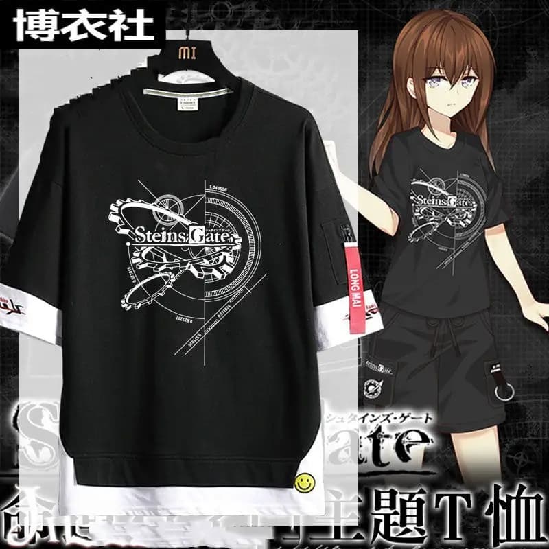 T-shirt a maniche corte con merchandising anime EL PSY CONGROO Steins;Gate, abbigliamento alla moda a tema