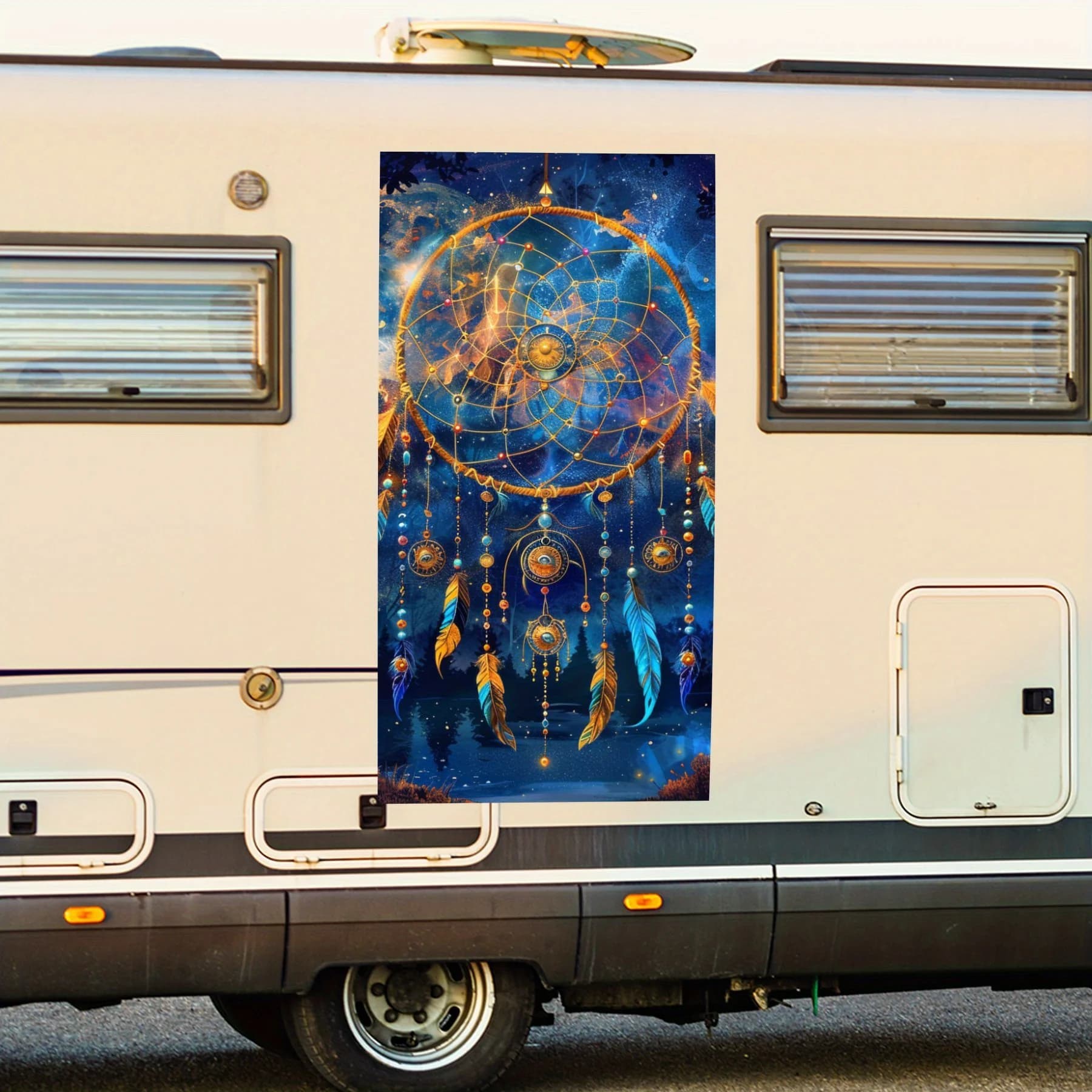 Dreamcatcher Night Fantasy Car Sticker,motor home Vinyl Wraps for Decoration and Protection-Waterproof Self - Adhesive Vinyl Dec