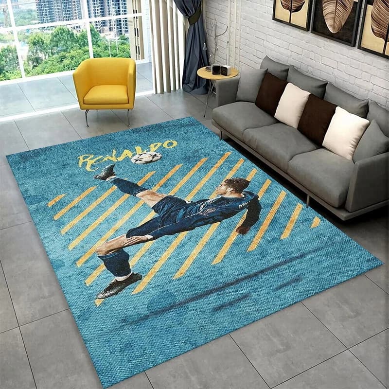 CR8 Goat R-Ronaldo Carpet with Soccer Star Pattern for Games Room, Bedroom, Living Room, Sofa, Home Decoration, Anti-slip Kids Carpet
