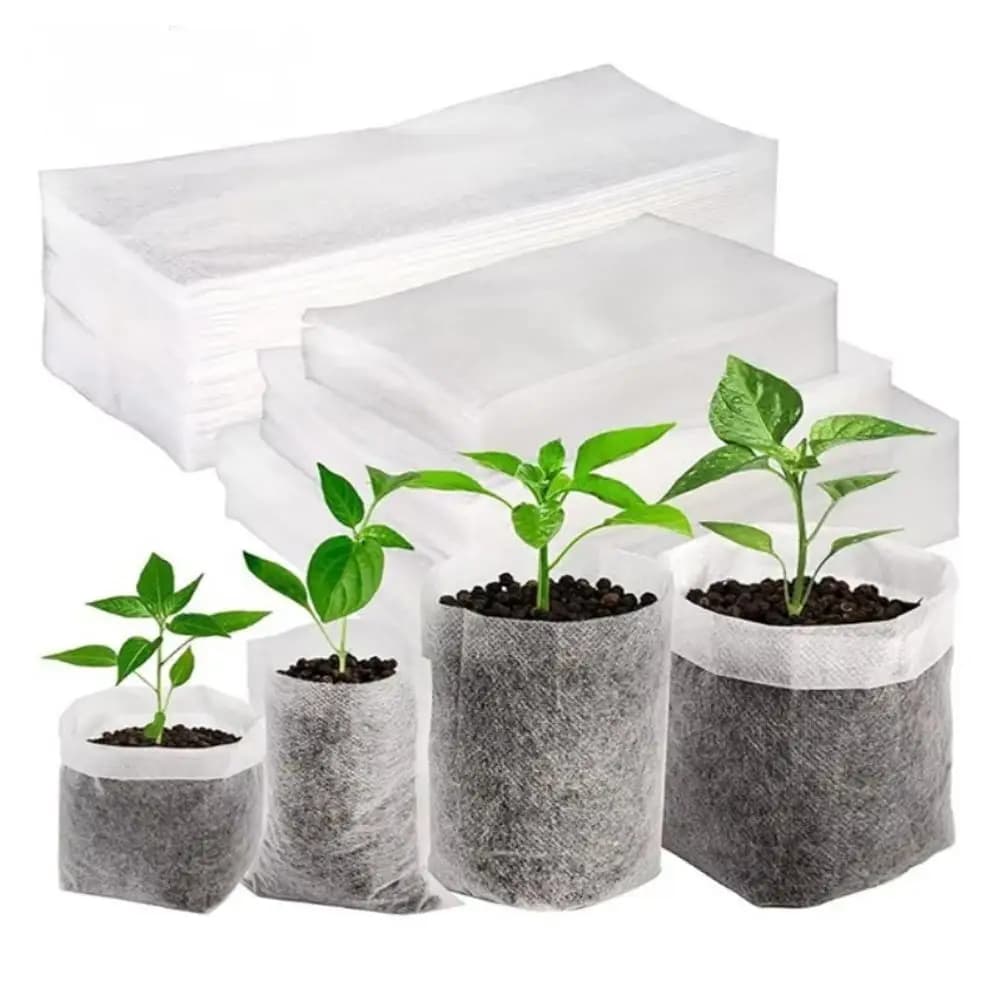 100 Biodegradable Bags for Nonwoven Fabric Vivary, Plant Growing Bags, Seed Vases and Flowers