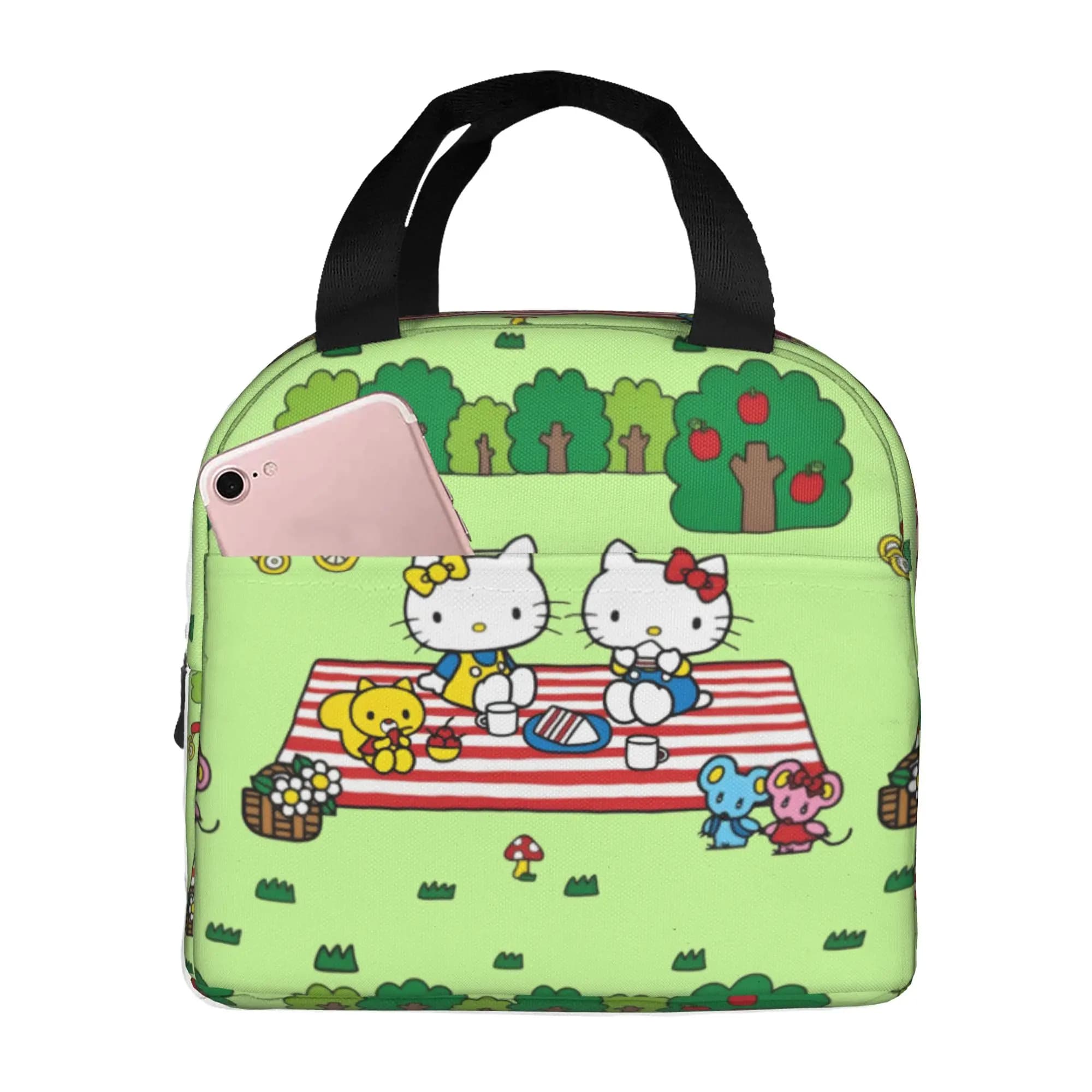 Custom Kitties Kitten Insulated Lunch Bag for School Office Cat Anime Portable Thermal Cooler Bento Box Unisex