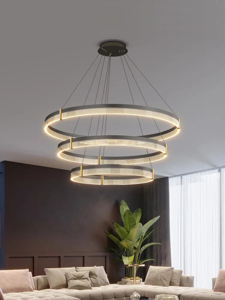 Lampadario moderno in acrilico ad anello per sala da pranzo, soggiorno, camera da letto, luci a sospensione, arredamento minimalista, illuminazione a sospensione