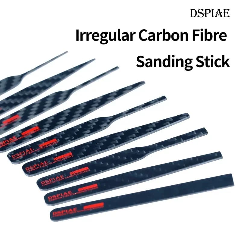 DISPIAE Piastra abrasiva in fibra di carbonio a forma speciale fino al modello militare fatto a mano Strumento levigatrice CFB-S01-S03 Kit modello Strumenti