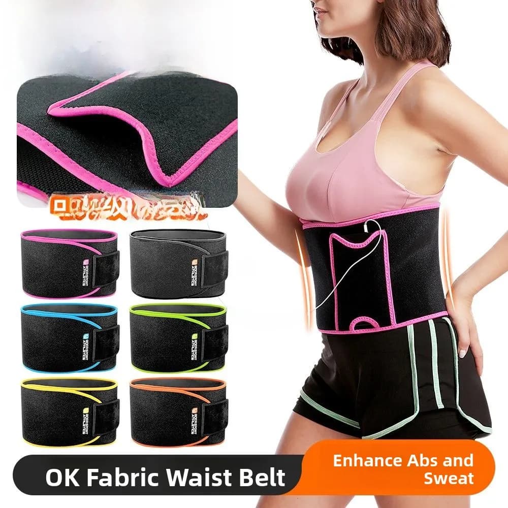 Sunaer Sports Belt for Fitness, Running and Yoga, Elastic Anti-Sweep For Men and Women, Lombare Protection and Support