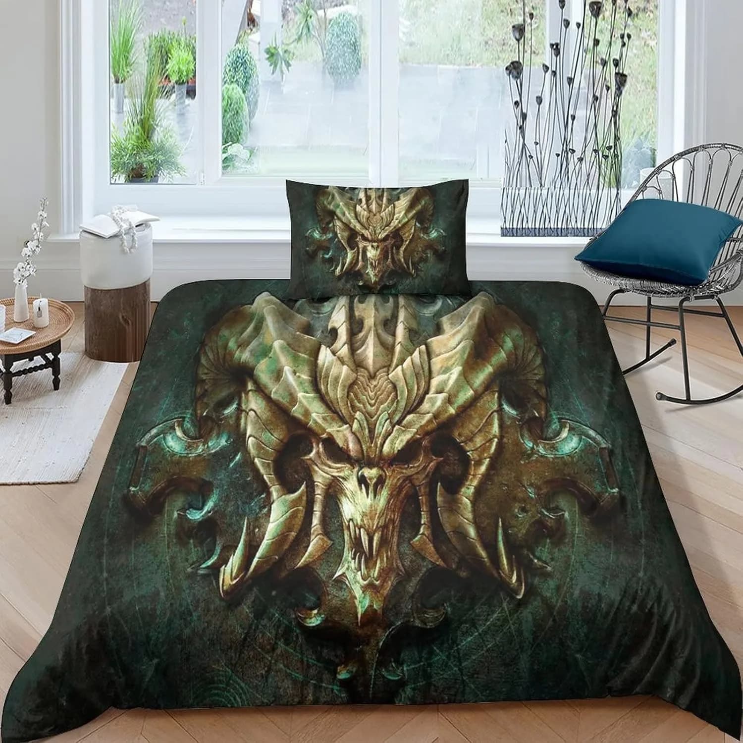 Set di biancheria da letto Diablo Set di forniture per letto squisito Gioco immortale Copripiumino Set di trapunta Set di biancheria da letto Regalo di compleanno di lusso