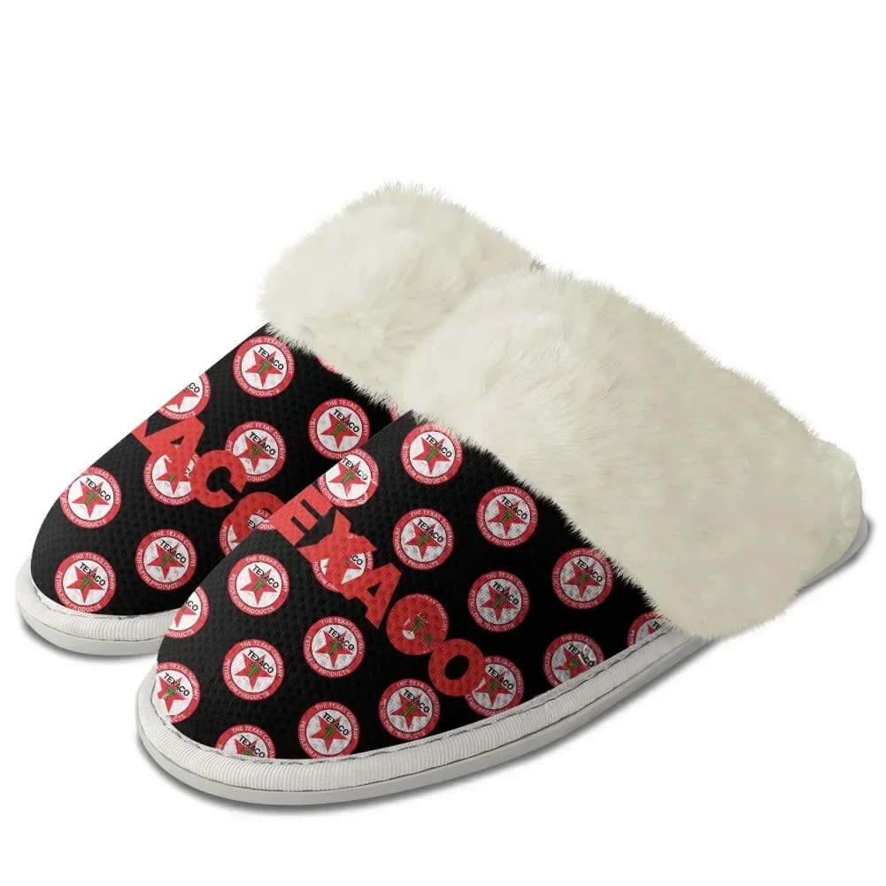 Pantofole in Peluche Texaco, Scarpe Termiche Personalizzabili per Uomo e Donna, Leggere e Comode per Casa e Camera da Letto