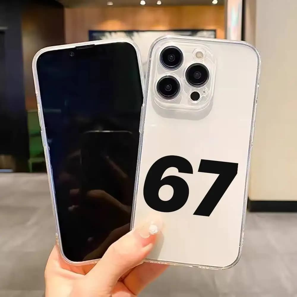 67 F-FUNNY Cover Trasparente per iPhone 17 16 15 14 13 12 11 Mini Pro Max Plus