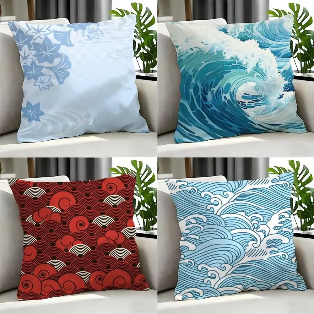 Art WWave Patterned Cushion Cover Cushion Cover Set 4Pcs 50x50 45x45 40x40 Pillowcase Decorative Sofa Home Decor