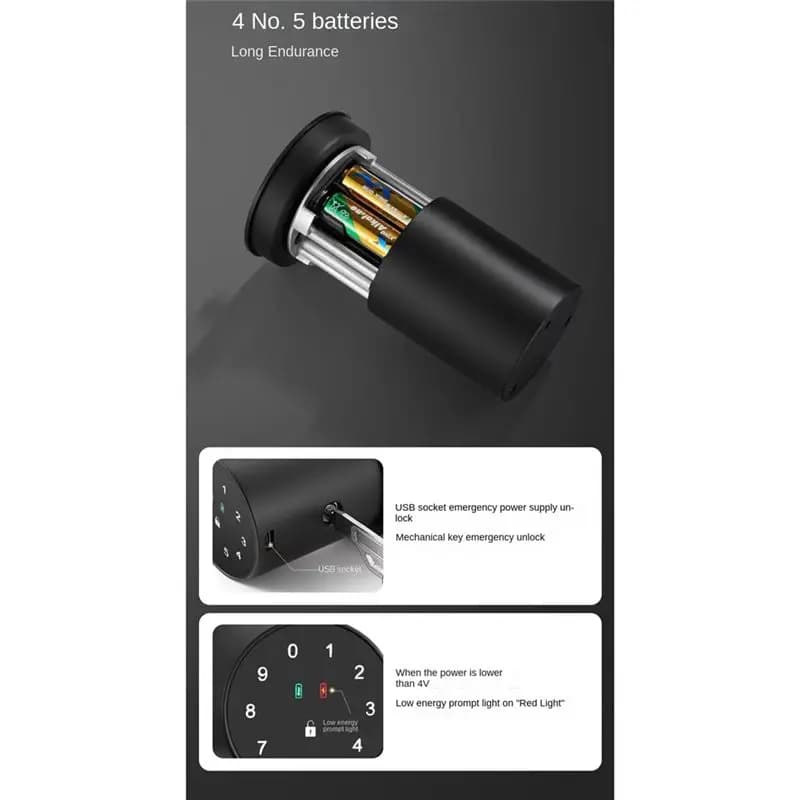 *A* Fingerprint Door Knob Lock with Keypad Biometric Door Knob,Door Knob, Smart Door Knob, for Bedroom Interior Door