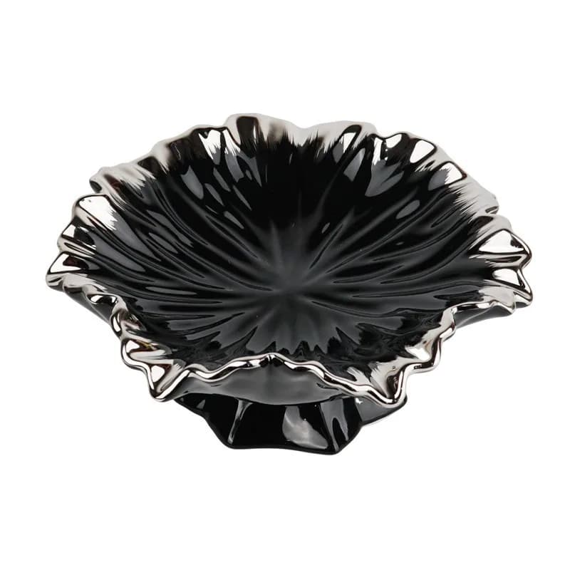 Ceramic high-end fruit plate, living room coffee table, household fruit dried fruit plate 2026 new light luxury candy plate