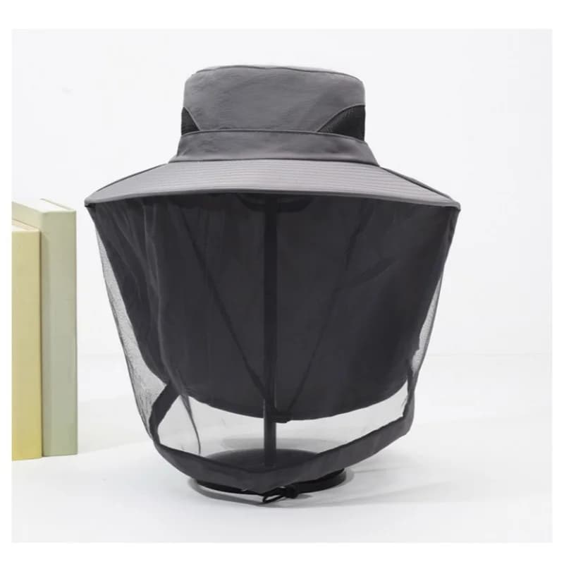 Cappello a tesa larga anti-insetti con rete protettiva per il viso, protezione solare UV, scudo anti-zanzare e insetti, cappello da pesca per escursioni all'aperto
