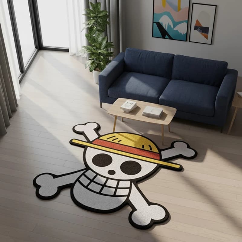 ONE PIECE Flag Drawings Rugs Floor Interior Decorations Rugs Living Room Bedroom Anti-slip Car Mats Kids Toys