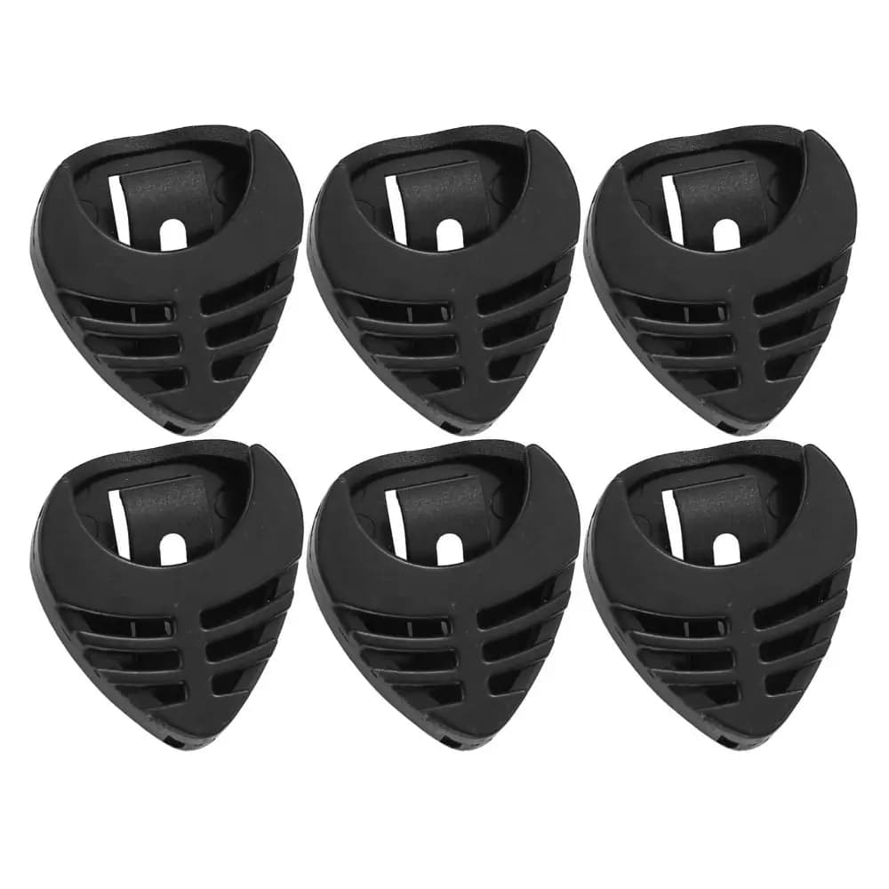 6 pezzi porta plettro per chitarra stick-on plettro per chitarra in plastica porta plettro per chitarra stick-on porta plettri per chitarra nero