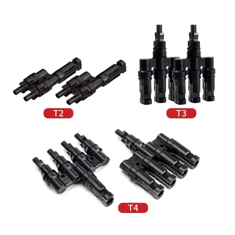 1 Paio di Connettori per Cavi di Pannelli Solari Fotovoltaici T2/T3/T4/T5/T6 Maschio e Femmina, 30A 1000V, Connettore Elettrico per Pannelli Fotovoltaici