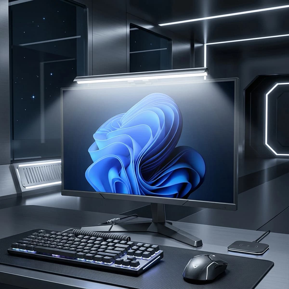 Barra Luminosa LED USB per Monitor Computer 30CM, Illuminazione Dimmerabile per Lavoro, Gaming e Lettura, Lampada da Tavolo