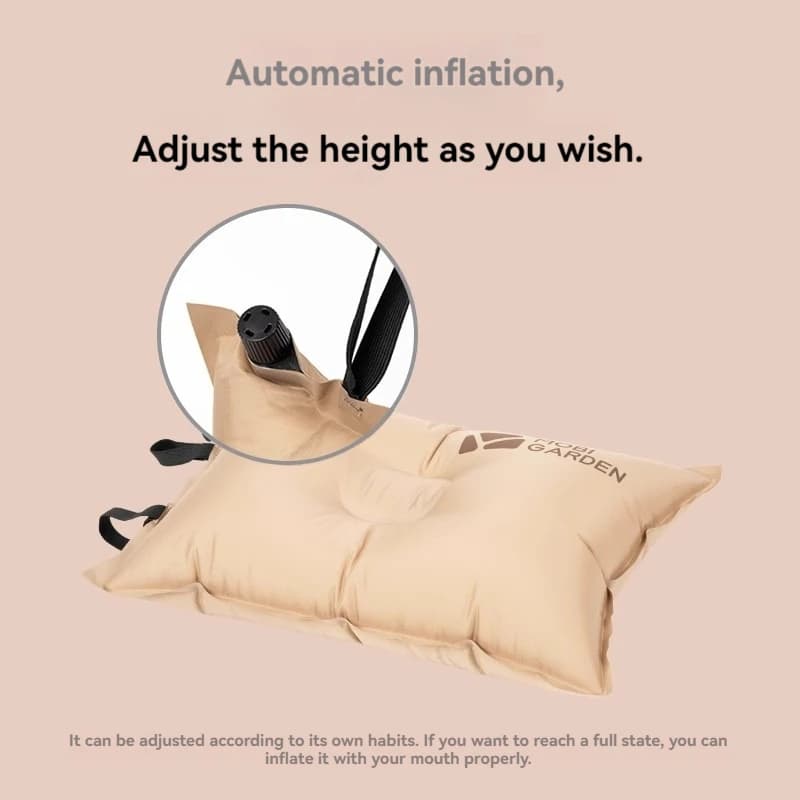 Cuscino gonfiabile automatico da viaggio per il tempo libero cuscino portatile comodo cuscino di protezione della vita cuscino per pisolino dello schienale