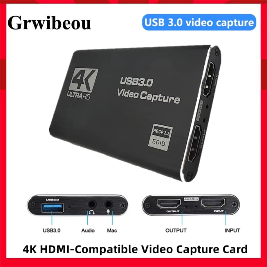 HDMI 4K 1080P 60fps compatible USB 3.0 video capture card HD Grabber for OBS acquisition Live Streaming card
