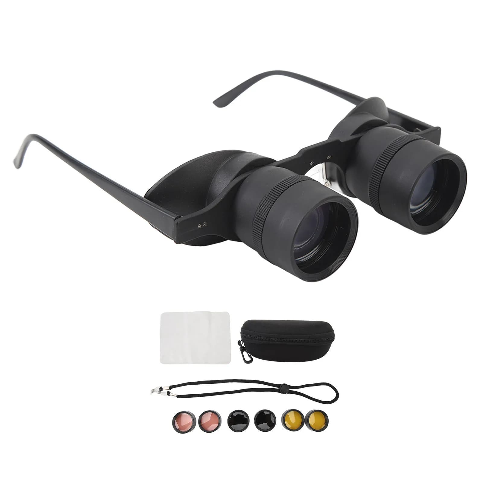 Binocolo Indossabile Comodo da Indossare Occhiali Binoculari Visione Chiara Versatile Ottica HD con Lenti Polarizzate per Sport