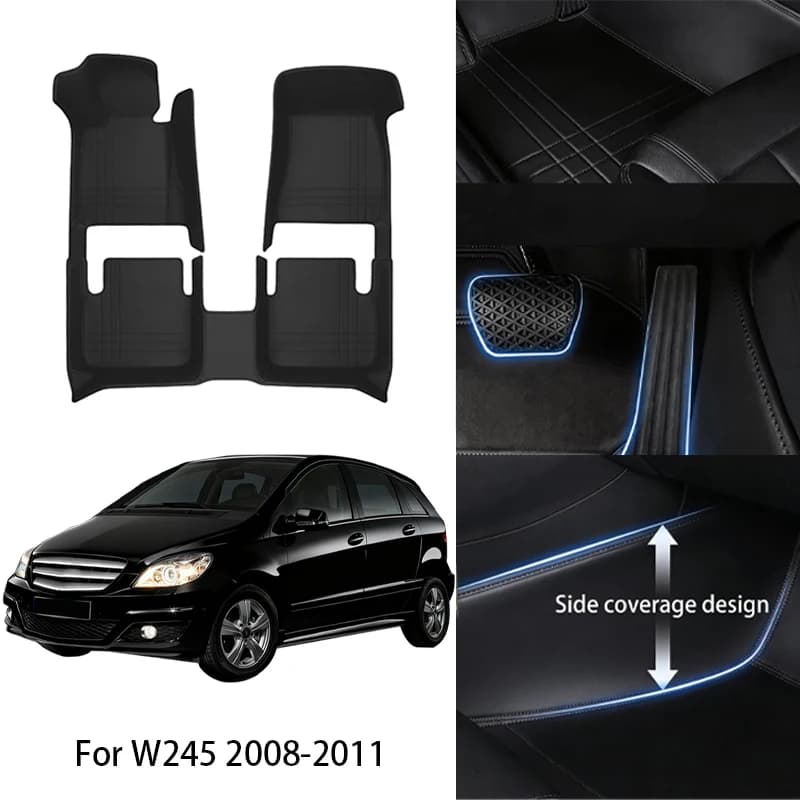 Custom Fit PU Leather Car Floor Mat For Mercedes For B Class W245 W246 W247 2008-2023 Luxury Full Set Auto Interior Accessories