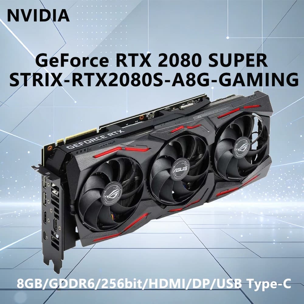 Scheda Grafica ASUS RTX 2080 SUPER 8GB GPU STRIX RTX2080S A8G GAMING GDDR6 256bit PCI-E 3.0 HDMI DP USB Type-C 8+8Pin con Tre Ventole
