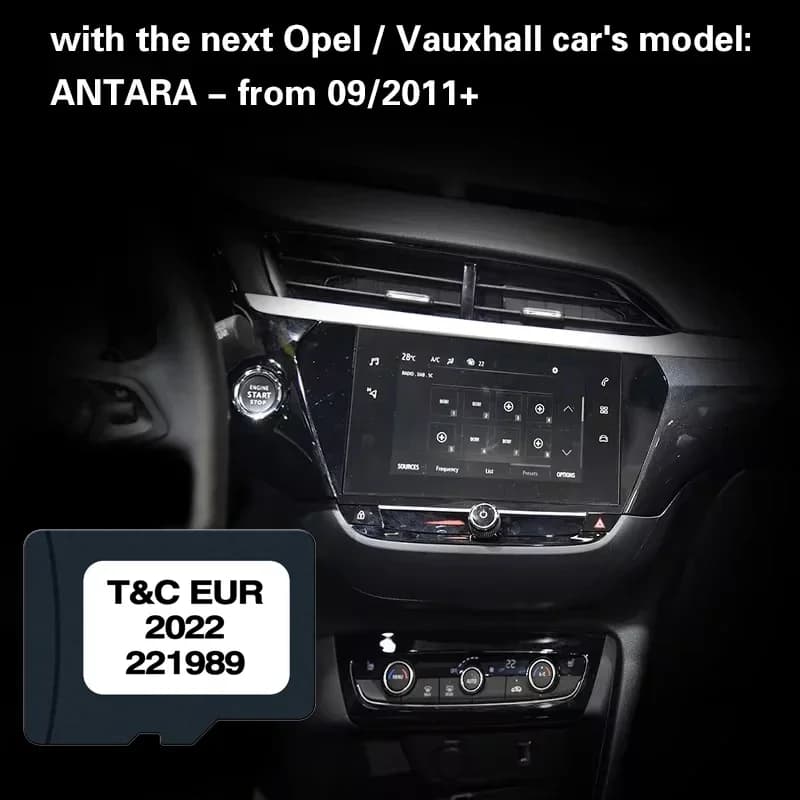 221989 Touch and Connect 2022 Navi System Sd Card for ANTARA from 09/2011 Cover Germany Europe Country Navigation Sat Nav