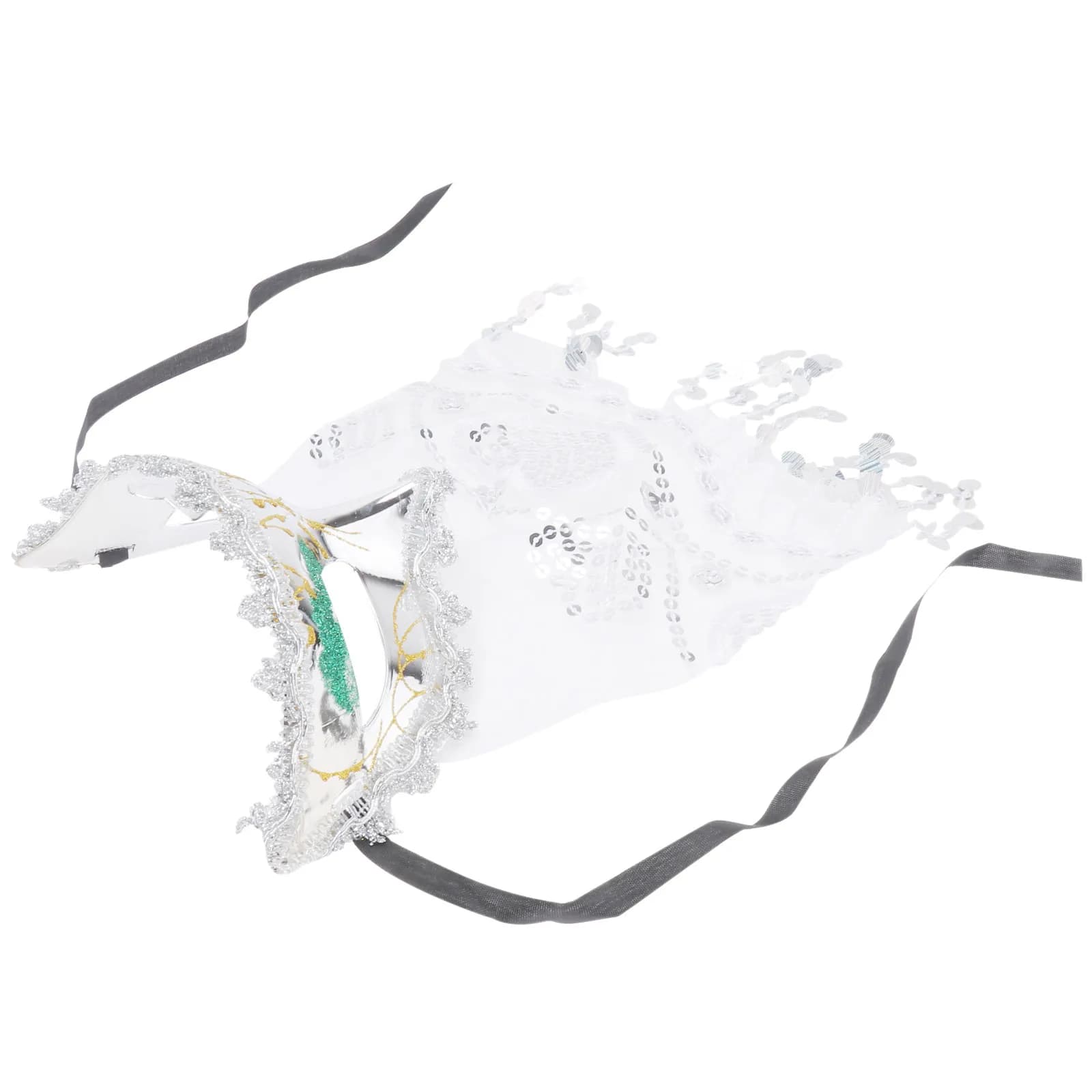 Maschera velo per donna, taglia unica, con paillettes lucide, semitrasparente, elegante, per mascherata, carnevale, danza del ventre