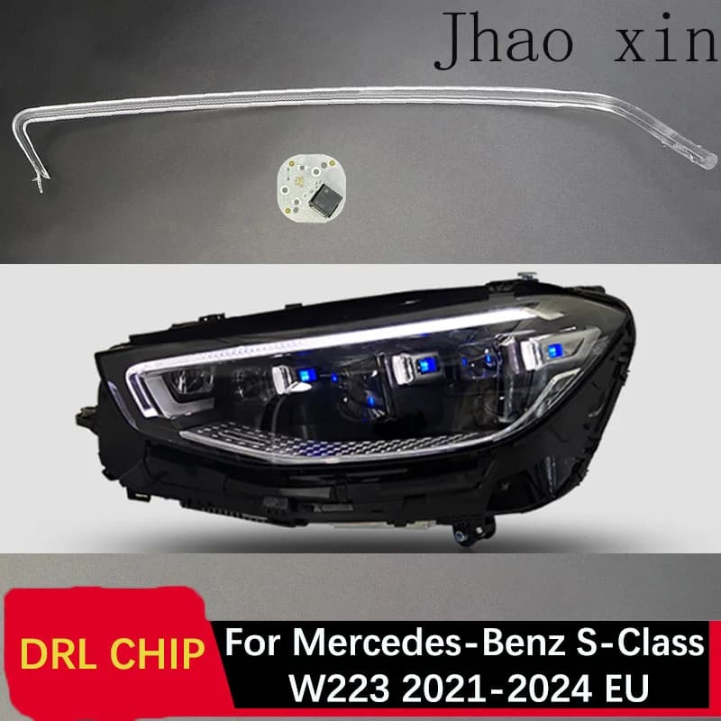 Light Guide Strip Ballast Circuit Board Angel Eye for Mercedes-Benz S-Class W223 21-24 EU Car Headlight DRL CHIP Lamp Tube White
