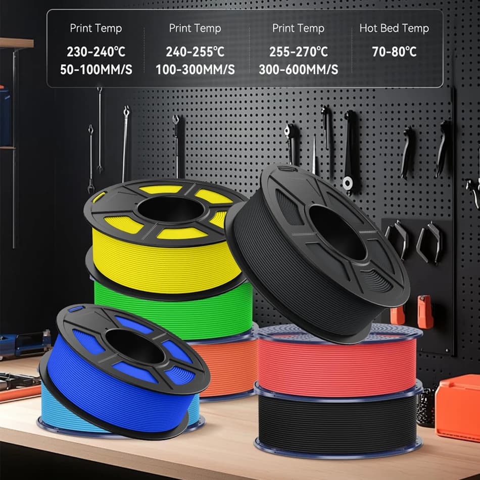 JAYO PETG Filament 1.75mm 3Rolls High Speed PETG 3D Printer Filament 1.1KG/Roll High Flow Speedy Matte 3D Filament