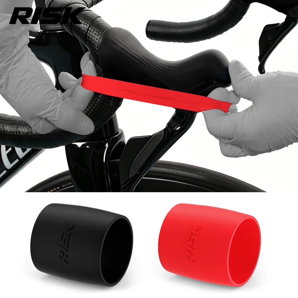 2 pezzi di anelli di fissaggio elastici per manubrio di bicicletta da 9,4 g, bende elastiche in silicone per chiusura e fissaggio