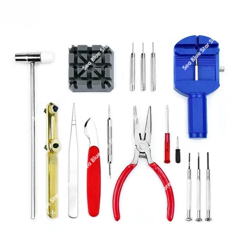 Set di strumenti per la riparazione di orologi, 16 pezzi, per la rimozione del fondello.