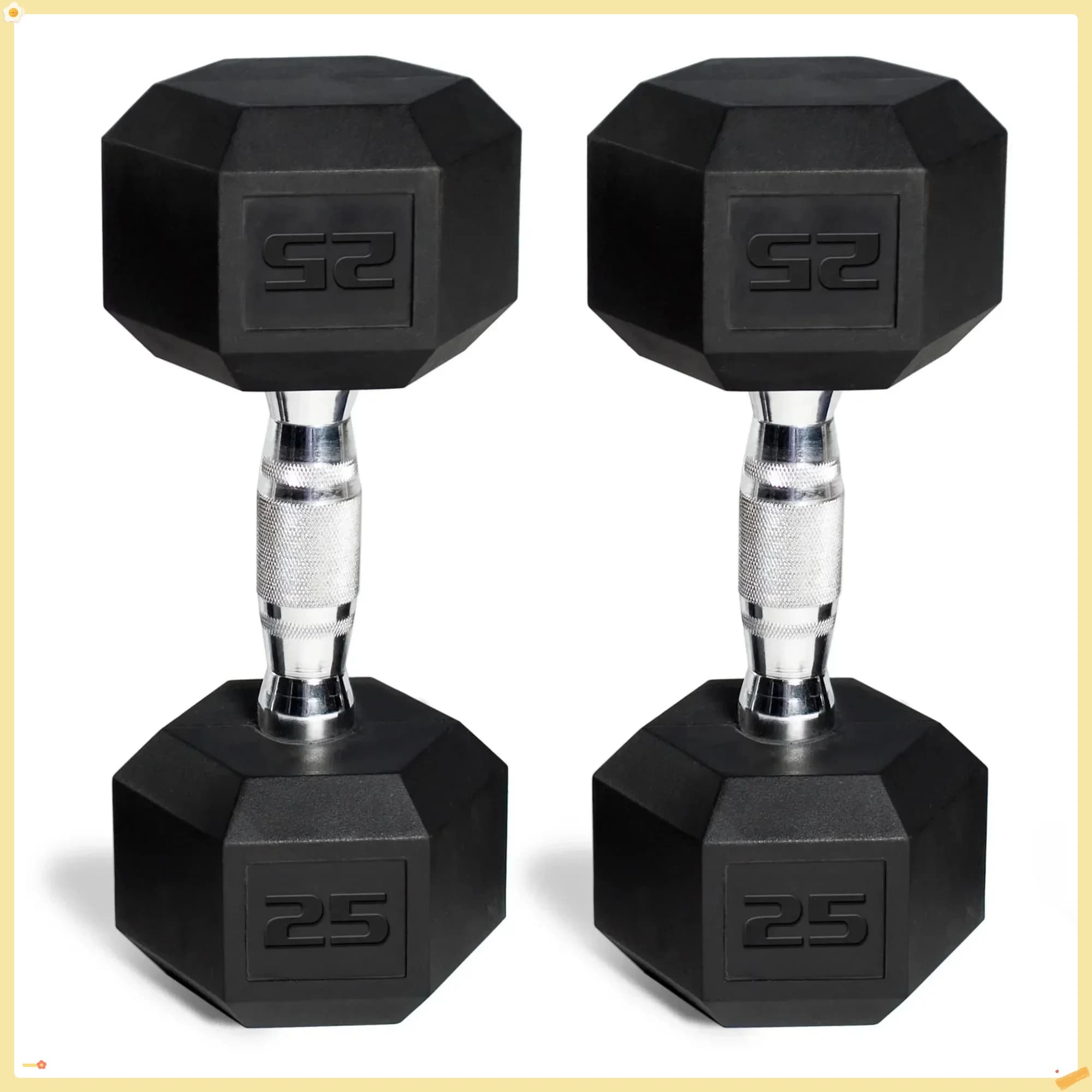 Set professionale di manubri esagonali da 50 libbre, pesi da 2x25 libbre per allenamento di forza in palestra domestica, fitness e costruzione muscolare