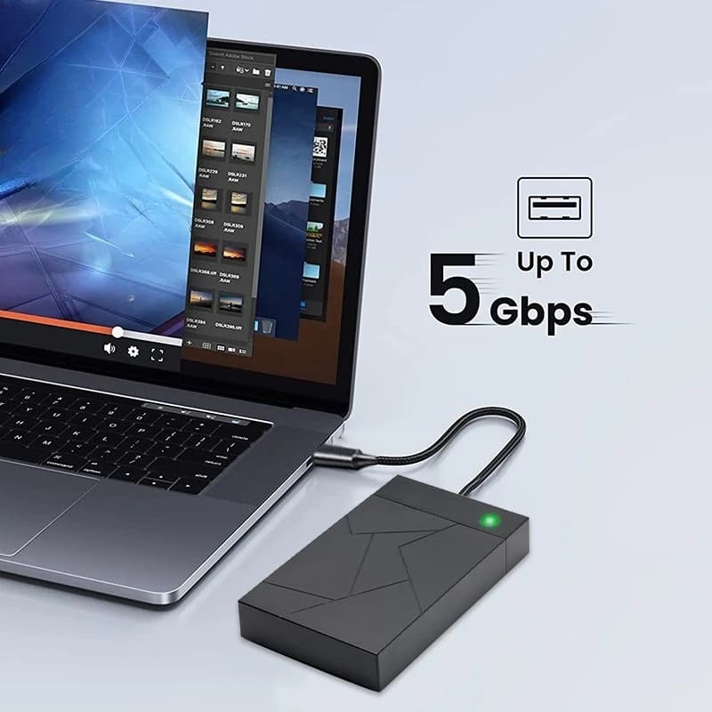 Case per HDD 3.5 2.5 SATA a USB 3.0, Adattatore Esterno per Disco Rigido, Box per SSD 3.5 450Mb/s 18TB