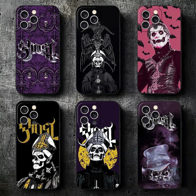Ghost Papa Emeritus Soft Phone Case for iPhone 16 16E 17 Air 15 Pro Max 14 Plus 13 Mini 11 12 7 Black Cover Back Shell