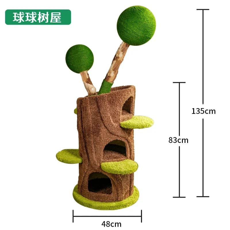 CW-1 Ball Tree House Solid Wood Cat Climbing Frame Does Not Occupy An Area Of Fabric Big Cat Luxury Integrated Tree Hole