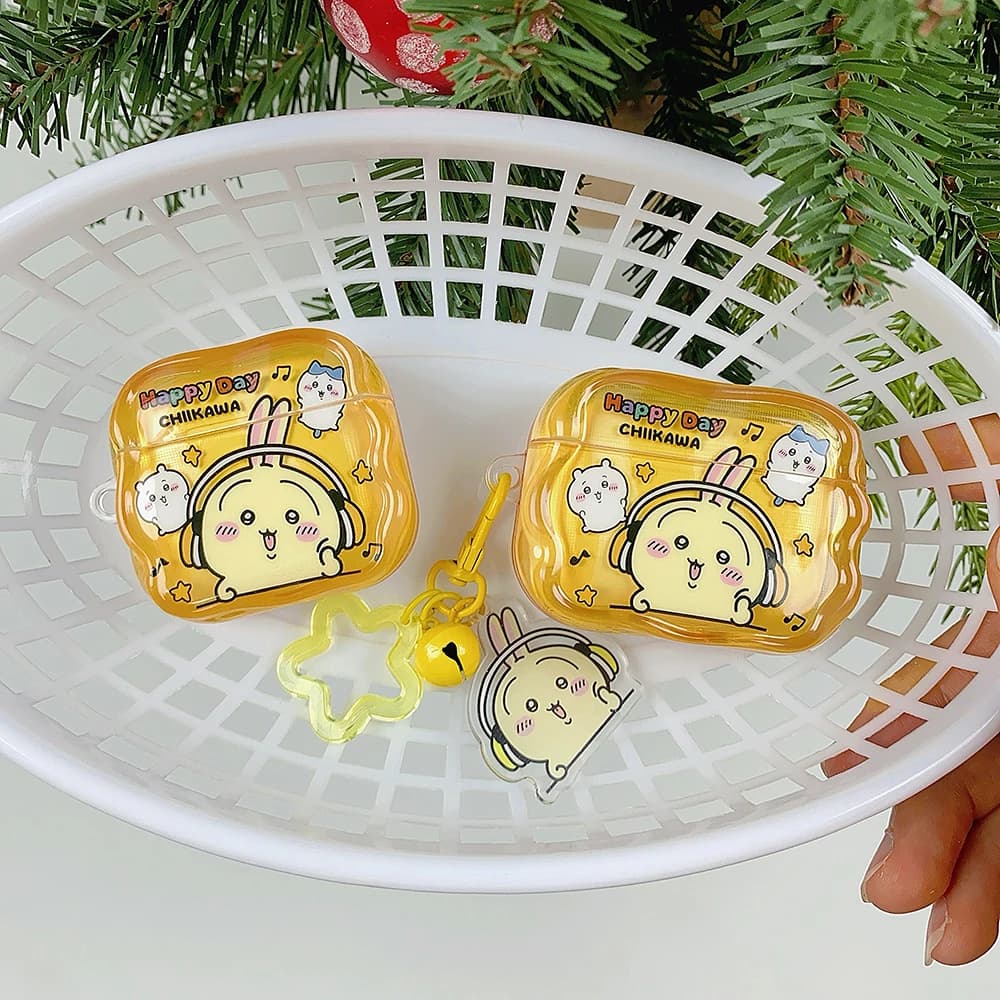 Cute Anime Chiikawa Usagi Hachiware Earphone Case For Airpods 4 2 3 1 Pro 3 2 Wireless Bluetooth Headset Protective Hard Cover