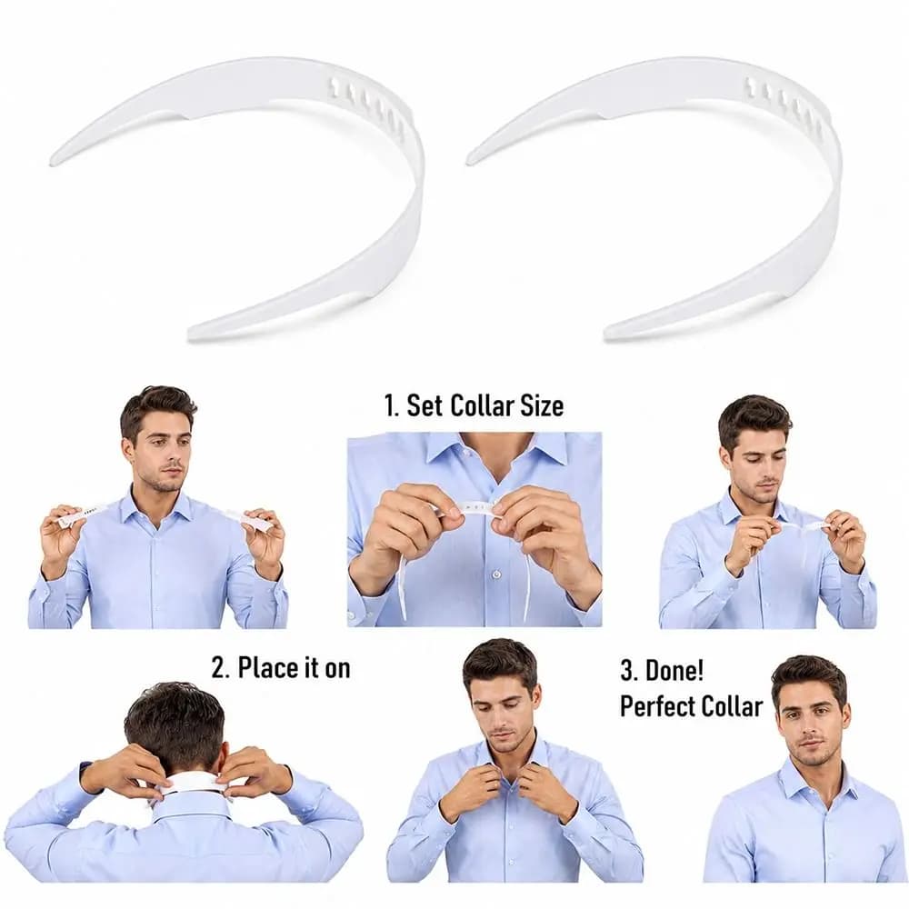 Adjustable Shirt Collar Support Shaper Collar Stays Slick Shirt Anti-roll Fixed Shaper Collar Stays Bundle Kit Clothes Accessory