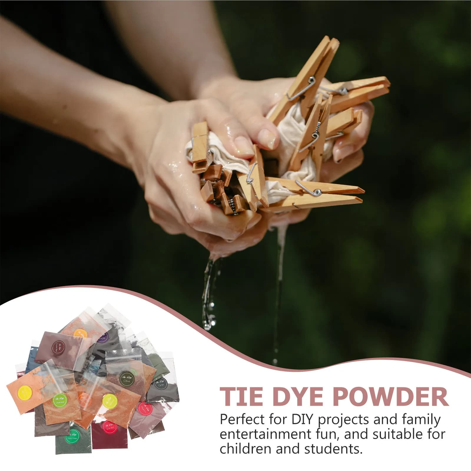 Kit di 32 Sacchetti di Polvere per Tie-Dye, Confezione di Ricarica in Bulk, Colori Intensi per Tingere Tessuti, Magliette, Cuscini, Borse in Tela, Progetti Fai-da-Te