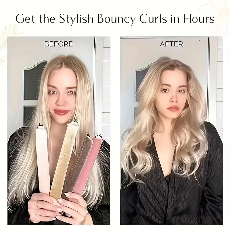 5 pieces non-hot curling set, with sleeping accessories kit for temporary hair curling and styling for wavy hair care