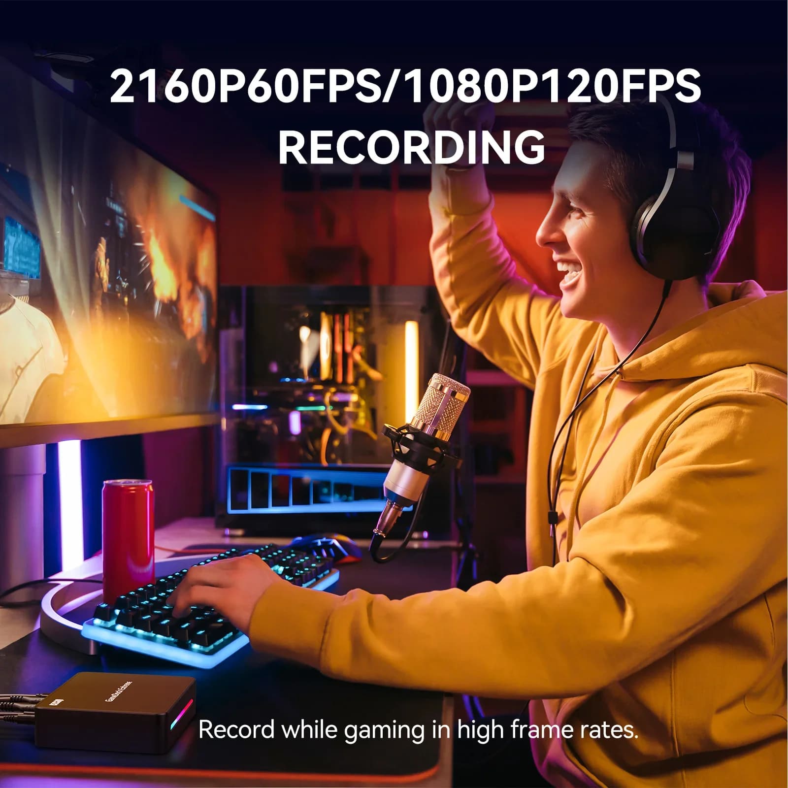 Ezcap 360 USB3.2 4K60Hz 1080p120Hz Scheda di acquisizione registrazione video 4Kp60 1080p240 1440p120 Passare loop con linea microfonica