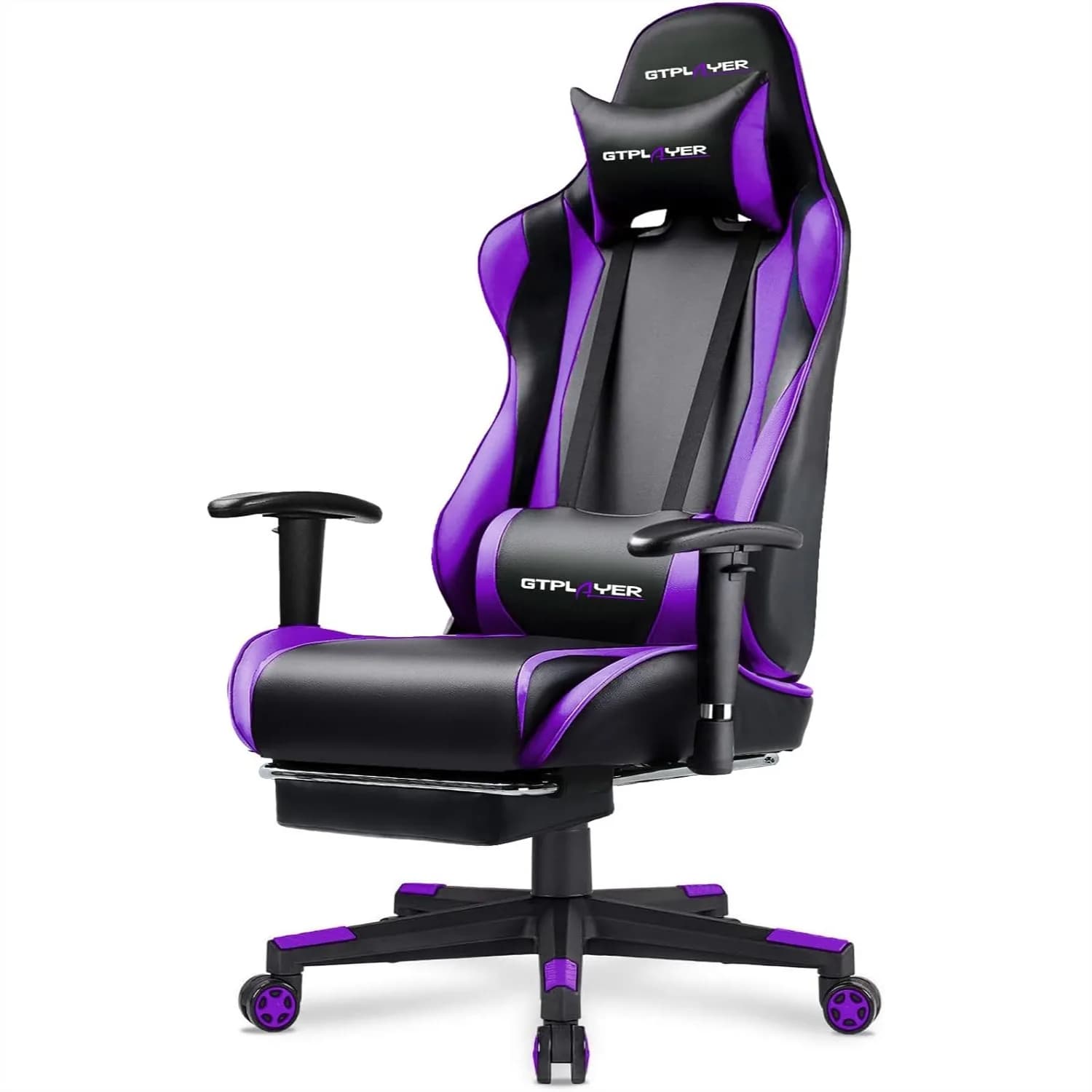 Sedia da Gaming Ergonomica con Poggiapiedi, Sedia da Ufficio Reclinabile, Girevole e Regolabile in Altezza con Poggiatesta e Supporto Lombare
