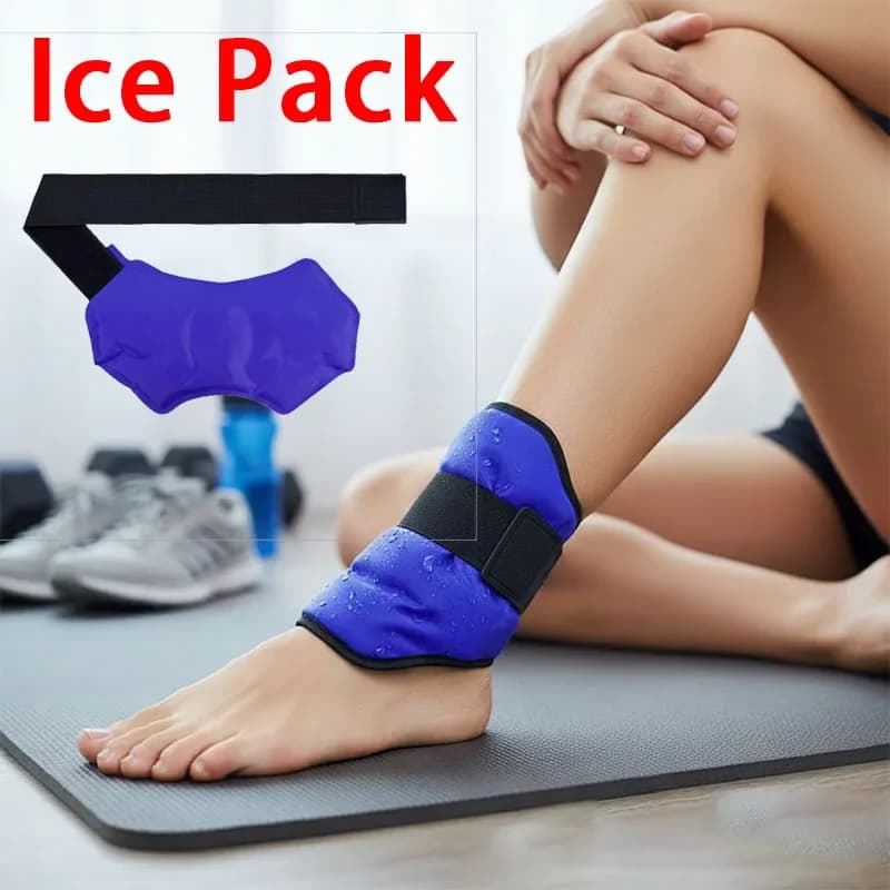 Impacco di ghiaccio per caviglia regolabile per lesioni, supporto caldo/freddo per caviglia per alleviare il dolore e i stiramenti 360 ° Wrap Design Freezable Reusab Health