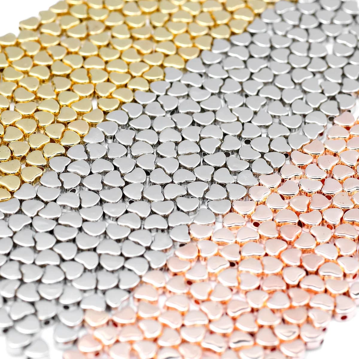 Heart-Shaped CCB 100/200Pcs Electroplated Gold/Silver Color Loose Spacer Beads Jewelry Making Necklace Bracelet DIY Accessories