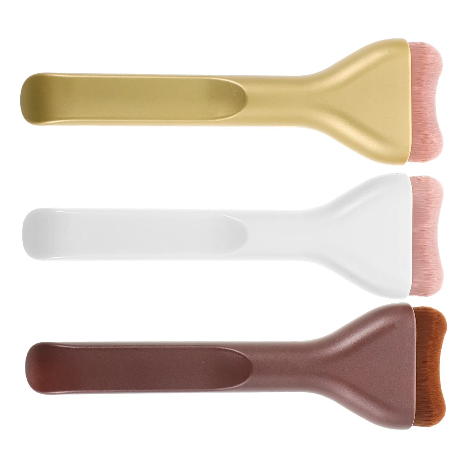 Set di 3 Pennelli Ultra-Sottili per Fondotinta, Applicatore per Fondotinta Liquido e in Polvere, Pennello per Sfumatura e Contorno Viso per Donne