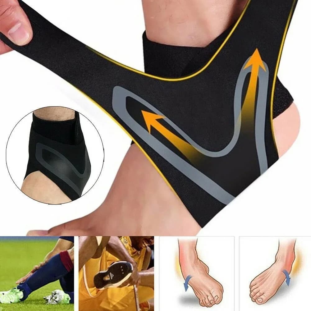 1 Piece Adjustable Compression Ankle Support Brace, Flexible Wrap Sports Ankle Stabilizer, Anti-Sprain Foot Protector for Basketball Running Fitness