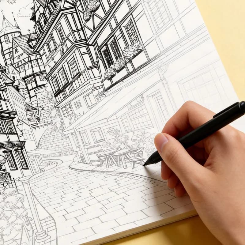 A Coloring Book for Character/scenery Sketches, A Healing Forest Coloring Book, 24 Different Patterns, 21x14cm, Excluding Pens