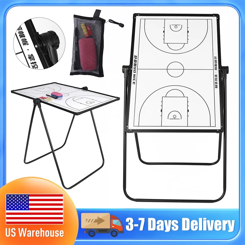 Lavagna Magnetica per Allenamento Basket, Lavagna Tattica Cancellabile a Secco con Pennarelli e Gomma, Clipboard Portatile Multiuso per Calcio