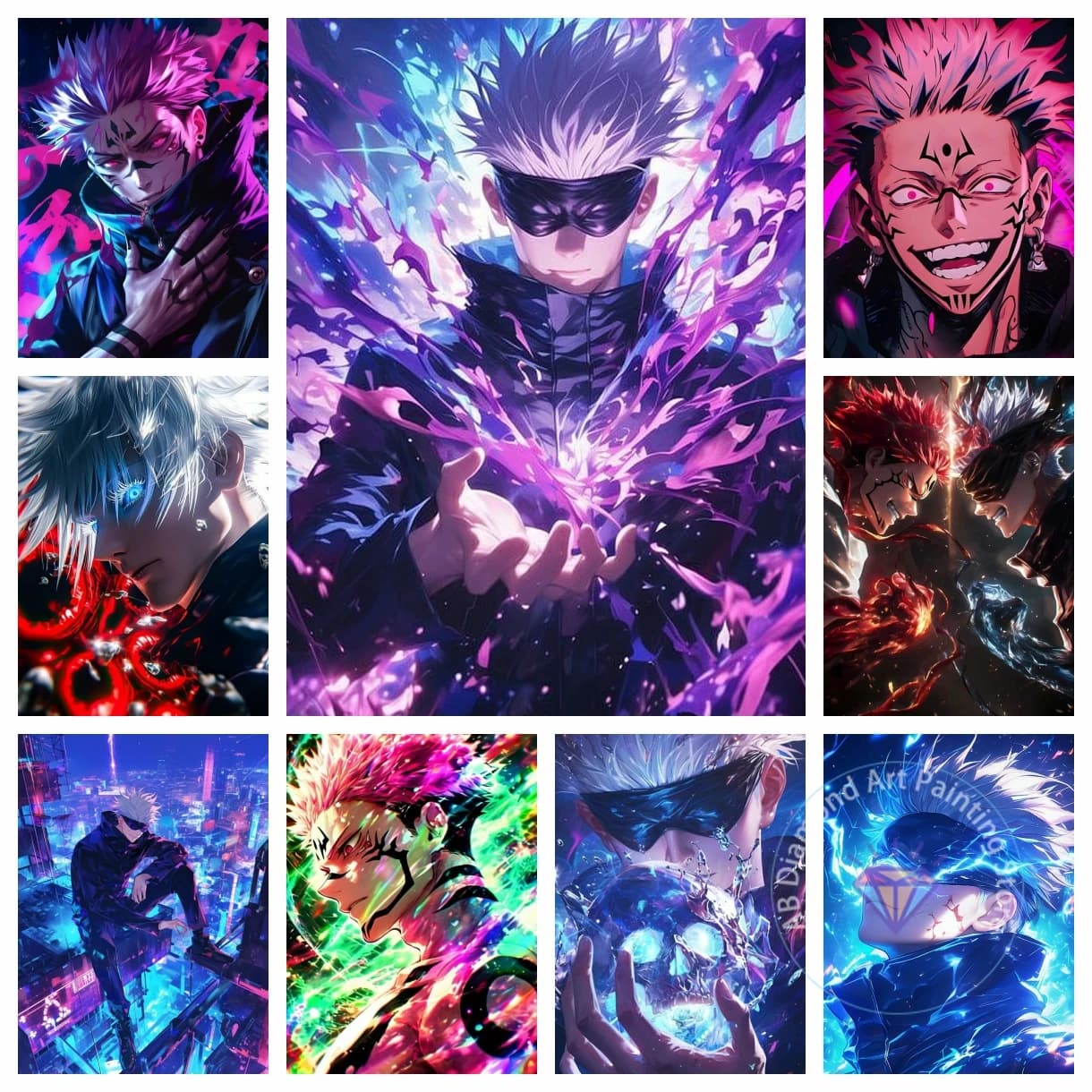 Jujutsu Kaisen Satoru Gojo Anime Kit di pittura diamante 5D fai da te diamante ricamo punto croce arte fatta a mano regalo artigianato decorazioni per la casa