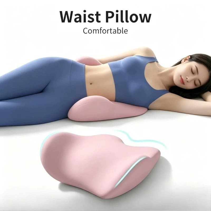 Cuscino ergonomico di supporto lombare per dormire, cuscino per la vita da letto, cuscino lombare per chi dorme su un fianco e sulla schiena