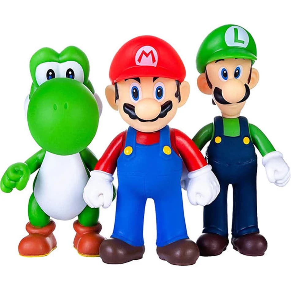 2026@ Bestseller Statuette Anime di Super Mario Bros | Giocattoli Creativi da Collezione Luigi Yoshi Mario | Regali di Compleanno per Bambini