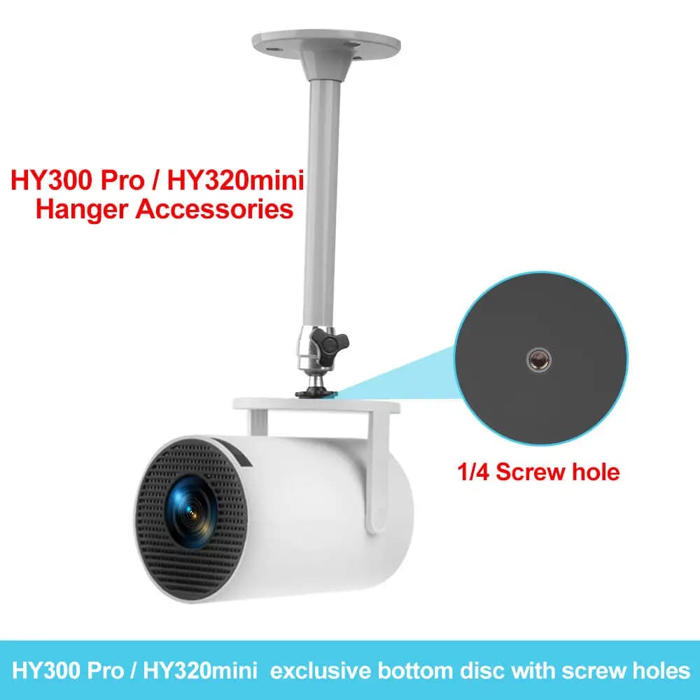 6mm 21cm Tripod Projector Metal Wall Ceiling Mount Support 1/4 Mounting Support HY300 Pro P30 TD80W Mini Projector Camera Bracket